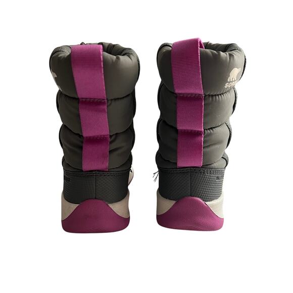 Sorel Kids Whitney II Puffy Mid Boots, Size 11,  Grey/Pink Water Proof - Picture 3 of 11